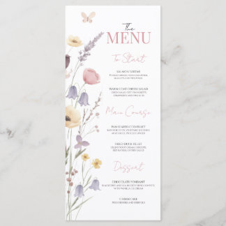 Menu Chá de Bebê Baby in Bloom Cardápio Flores Silvestr