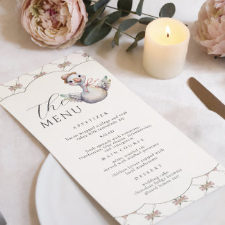 Menu Chá de Bebê do Laço Préppy do Ganso Bobo