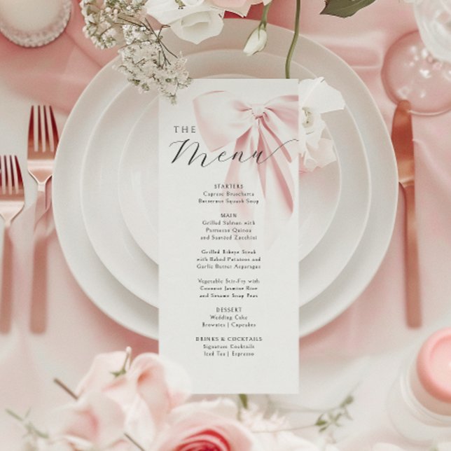 Menu Chá de Bebê do Laço Rosa (Criador carregado)