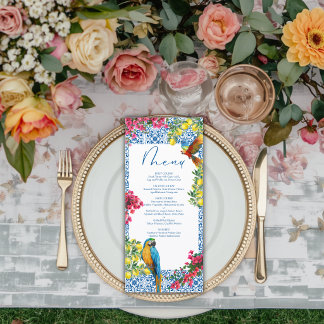 Menu Chá de Bebê Italiano Azul Ciao Baby Limões 