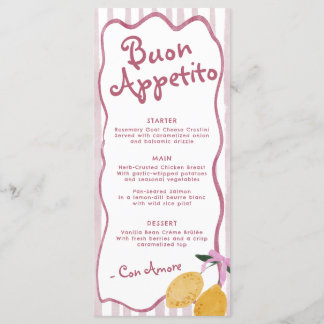 Menu Chá de Bebê Meninas Rosa Limoeiro