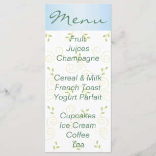 Menu chá de fraldas "Aves Azuis Douradas"