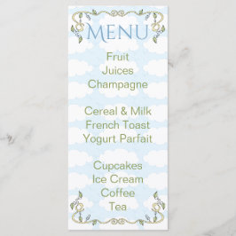 Menu chá de fraldas "Castelo no céu/amarelo"