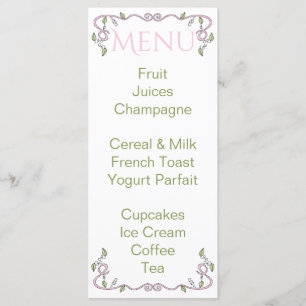 Menu chá de fraldas "Castle in Sky/Pink"