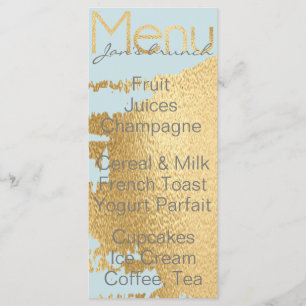 Menu chá de fraldas "Classic Dourado/Blue"