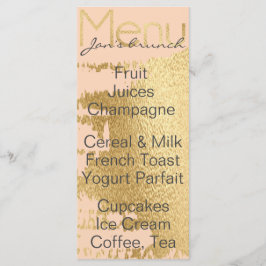 Menu chá de fraldas "Classic Dourado/Pink"