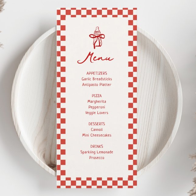Menu Chá de fraldas da Pizza de Bebê com Fatia (Criador carregado)