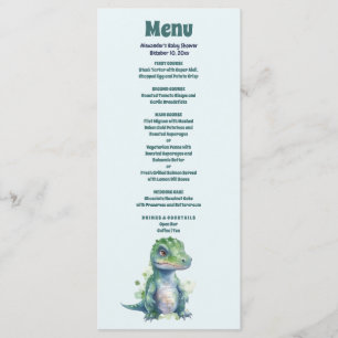 Menu Chá de fraldas de Dinossauro