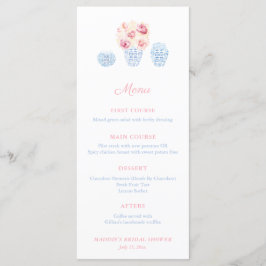Menu Chá de fraldas De Menininha, Cor-De-Rosa E Azul-Pá