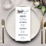 Menu Chá de fraldas de Nuvens do Avião Vintage<br><div class="desc">Menu de Chá de fraldas de Nuvens de Aviões Vintage. Este design apresenta um adorável avião vintage. Personalize este design personalizado com o seu próprio texto e detalhes.</div>