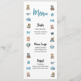 Menu Chá de fraldas do Urso Azul