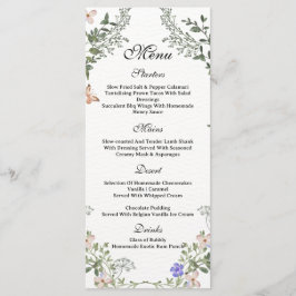 Menu Chá de fraldas Floral Neutro do Gênero do Boho Ver