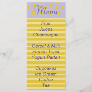 Menu chá de fraldas "Pés Dourados"