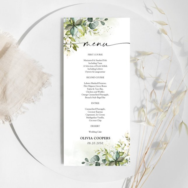 Menu Chá de fraldas verde (Criador carregado)