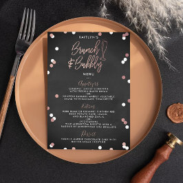 Menu Chá de panela Brunch e Bubble Confetti
