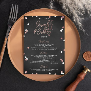 Menu Chá de panela Brunch e Bubble Confetti