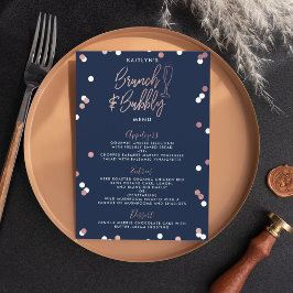 Menu Chá de panela Brunch e Bubble Confetti