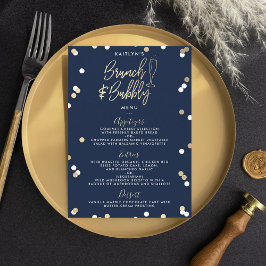 Menu Chá de panela Brunch e Bubble Confetti