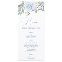 Menu Chá de panela da Flor de inverno com Aquarela