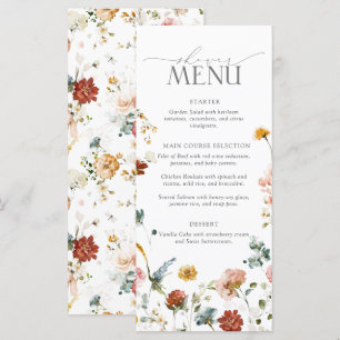Menu Chá de panela de Aquarela das Flores de Jardim Ele