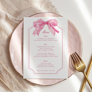 Menu Chá de panela de Fita de Arco Rosa