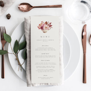 Menu Chá de panela de outono do Autumn Floral Teacup