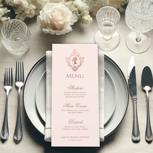 Menu Chá de panela de repouso Dourado do Rosa de Regres (Criador carregado)