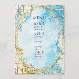 Menu Chá de panela de Revival de Rococo Whimsical Cloud
