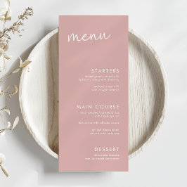 Menu Chá de panela de Script Minimalista Dusty Pink