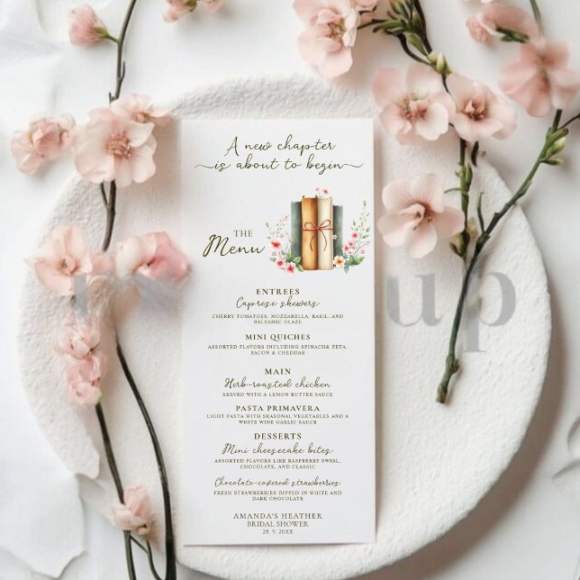 Menu Chá de panela de Storybook de Cores d'Água Minimal (Criador carregado)