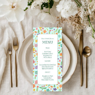 Menu Chá de panela de Tea Party Cólito Causado