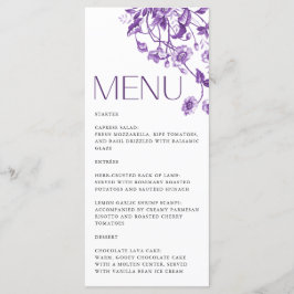 Menu Chá de panela Floral Roxo do Toile francês Vintage