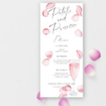 Menu chá de panela Petals e Prosecco<br><div class="desc">Pétalas elegantes de rosa com aquarela e texto "Petais e Prosecco".</div>