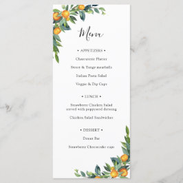 Menu Chá de panela Verde e Ramificações Laranja