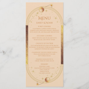 Menu Champanhe Celestial Dourado Sun Moon Stars Casamen