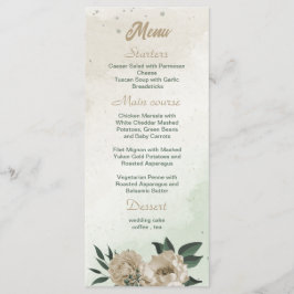 Menu champanhe floresce casamento verde