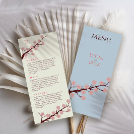 Menu Cherry Blossom Themed Wedding