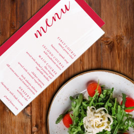 Menu Cherry Red Wedding