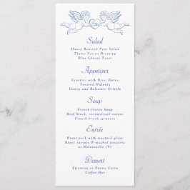 Menu Cherub Cupid Couple Holding Heart Wedding