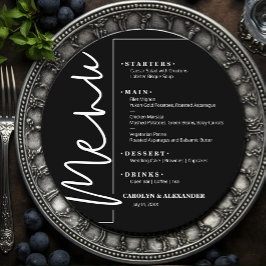 Menu Chic Black and White Round