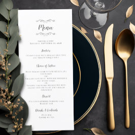 Menu Chic do Partido Janto de Caligrafia de Casamento E