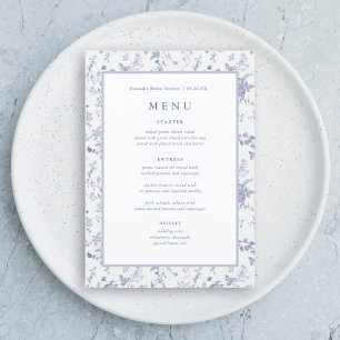 Menu Chinoiserie Algo Chá de panela Azul