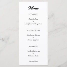 Menu Chique Moderno Minimalista Preto e Branco