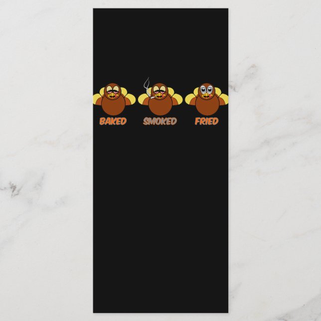 Menu Churrasco Engraçado Fumado Fritado Turquia (Frente)