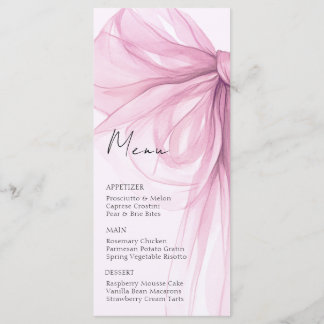 Menu Chuva de Bebê Laço Rosa Coquette