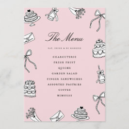 Menu Chuva de Ideias Desenhada à Mão Fofa e Única para 