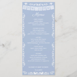 Menu Cielito Lindo Dusty Blue Papel Picado Baby Shower