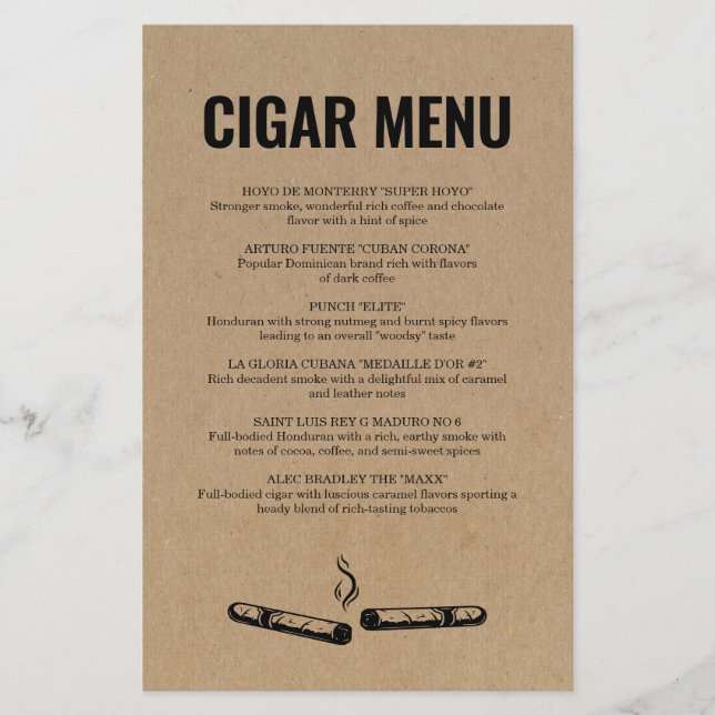 Menu Cigarro (Frente)