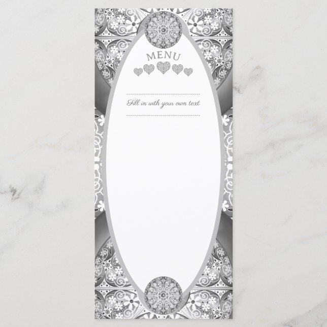 Menu Cinza de rendas cerâmicas (Frente)