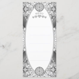 Menu Cinza de rendas cerâmicas